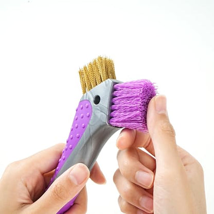 Horse Hoof Pick with Dual Brush,TPR Non-Slip Grip, Farrier Tool Hoof Pick for Horse Hoof Cleaning and Grooming - size: 1 pcs