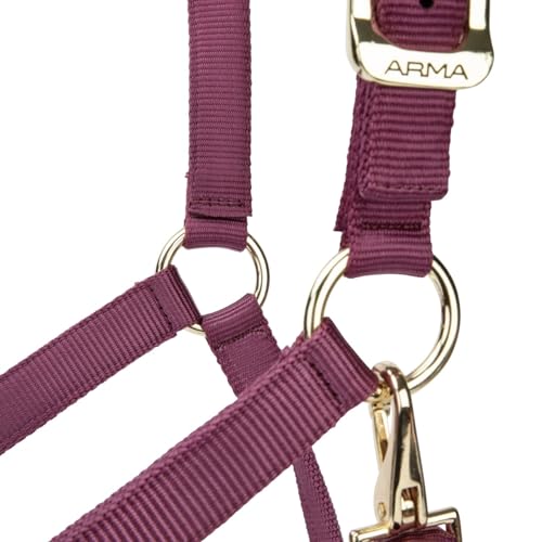 Shires ARMA Adjustable Nylon Halter - color: Burgundy, size: Cob