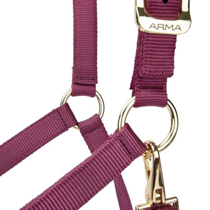 Shires ARMA Adjustable Nylon Halter - color: Burgundy, size: Cob