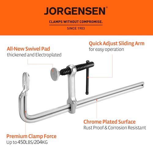 Jorgensen Bar Clamps, 12-Inch Light-duty Drop Forged Steel Bar Clamps for Woodworking and Welding, 2 Pack - size: 12 Inch