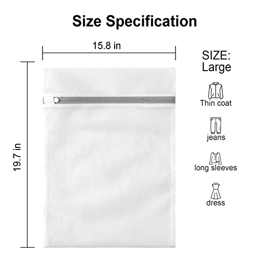3 Pack Large Mesh Laundry Bags by MDSXO- Fine Durable Lingerie Delicates Bag for Washing Machine 16 * 20 inch [3 Pack] - size: 3L(Teenager Size)