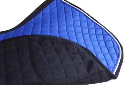 Horse Equine Contoured English Quilted Cotton All Purpose Saddle Pad 72TS37 - color: Royal Blue