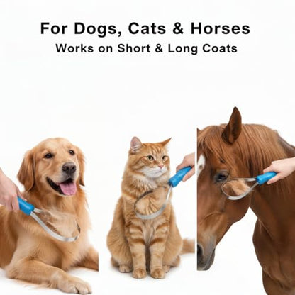 Dual-Sided Grooming Blade for Dogs - Shedding Brush with Stainless Steel Blades for Short and Long Hair Coats
