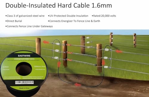 1.6mm 82ft Electric Fence Double Insulated Wire Underground - size: 25meters/82ft, style: 1.6mm
