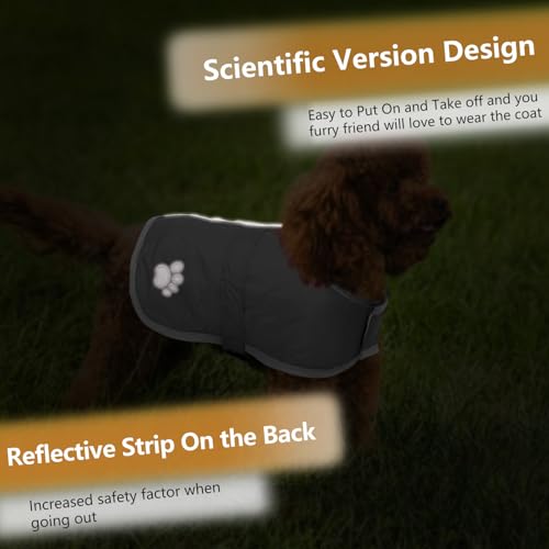 Queenmore Dog Winter Coat, Cold Weather Fleece Dog Jacket, Small Dog Coat - color: Grey, size: X-Small
