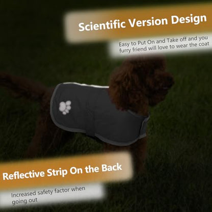 Queenmore Dog Winter Coat, Cold Weather Fleece Dog Jacket, Small Dog Coat - color: Grey, size: X-Small