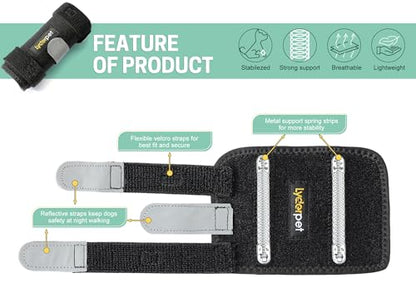 Dog Leg Brace Front Wrist or Carpal Support for Canine Dogs, Brace Compression Wraps with Metal Splints, Prevents Ankle Injuries&Sprains, Helps with Loss of Stability Caused by Arthritis - size: S/M (Pair)
