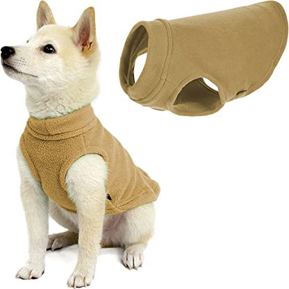 Gooby Stretch Fleece Vest Dog Sweater, Sand, X-Small - color: Sand, size: X-Small Length (7")