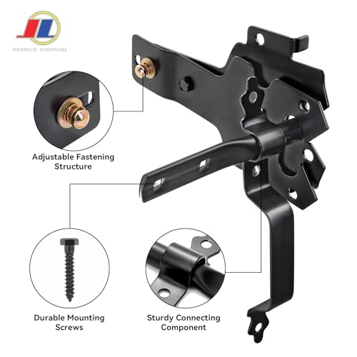 Gate Latch Set, Gate Handle & Latch, Heavy Duty, Black - size: Modern Door Post