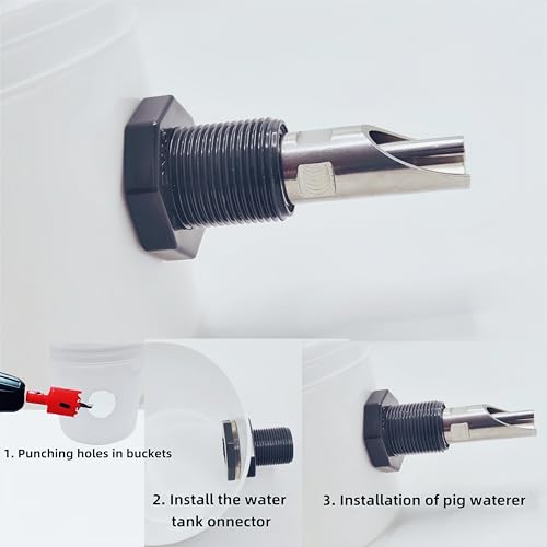 5 Pcs Automatic Pig Nipple Waterer for Barrel Kit
