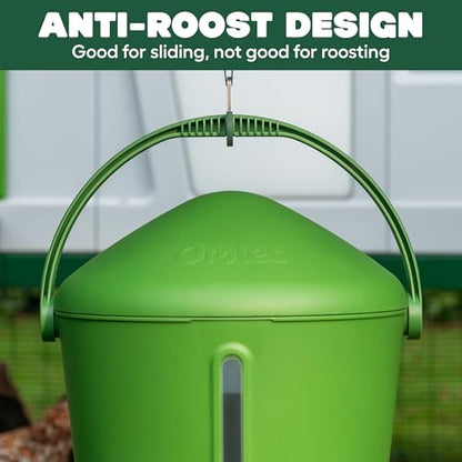 Omlet Insulated Chicken Waterer, 1.5 Gallon | Stay-Clean Automatic Water Dispenser for Chickens | BPA-Free | Anti-Roost Domed Lid | Includes 3 Cups & Nipples | Eglu Green - color: Eglu Green, size: 1.5 Gallon