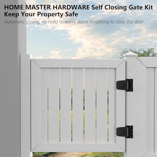 3-1/2 Inch Self Closing Gate Hinges, Spring T Hinges, Black, 4 Pack - color: 4Pack - Black