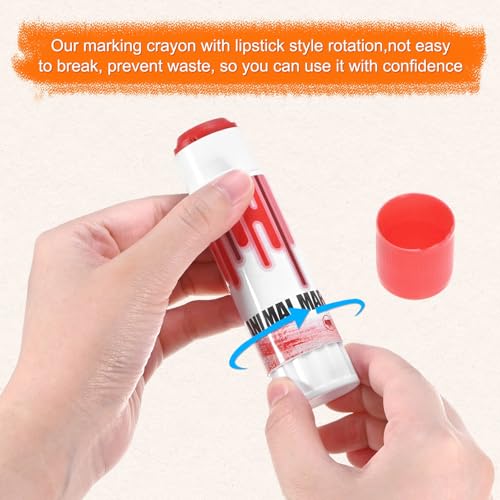 M METERXITY 5-Pack Livestock Marker, 11.6 Cm/4.6 Inches Medium Animal Crayons for Pig/Cattle/Cow/Sheep Supplies, Farming Livestock Marking Crayons [Red] - color: Red