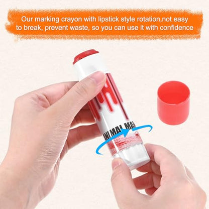 M METERXITY 6-Pack Livestock Marker, 11.6 Cm/4.6 Inches Medium Animal Crayons for Pig/Cattle/Cow/Sheep Supplies, Farming Livestock Marking Crayons [Red/Blue] - color: Red/Blue