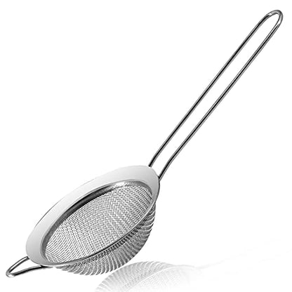 Anaeat Fine Mesh Strainers - Premium Stainless Steel Colander Sieve Sifters, with Durable Mesh and Sturdy Handle, Excellent for Sifting Dry ingredients, Flour, Pastas, Rice, Tea (3.15"） - color: 3.15" Diameter