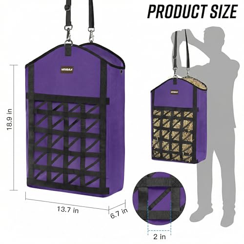 Ultra Slow Feed Horse Hay Bag Net Front, 3Pack (1 Black +2 Purple) - color: 1 Black+2 Purple