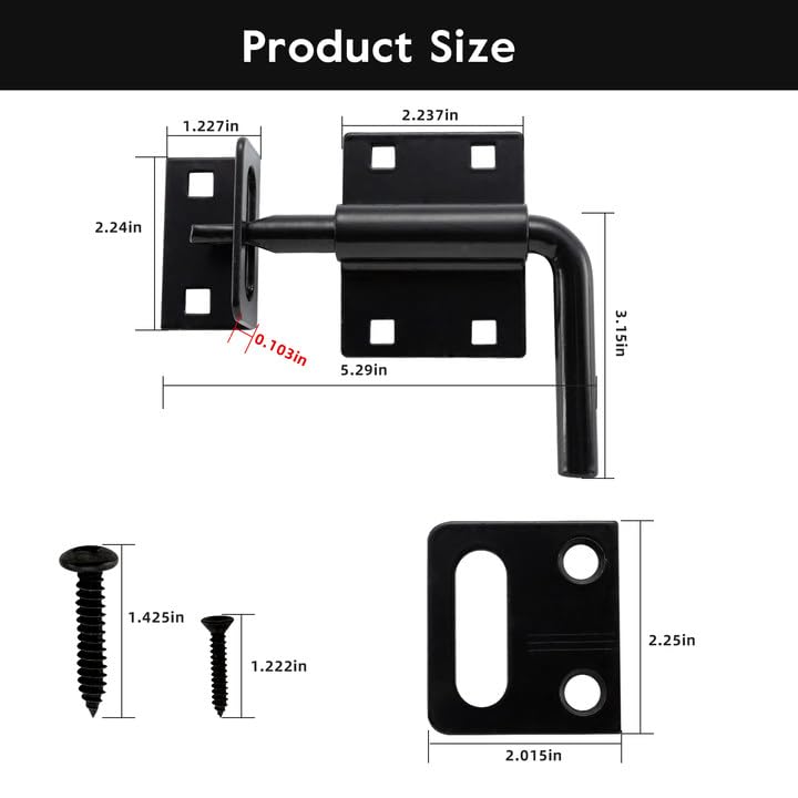 HOME MASTER HARDWARE Heavy Duty Slide Bolt Gate Latch, 1 Pack Door Latch