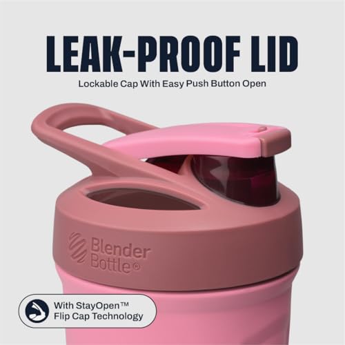 BlenderBottle Sport Flip Stainless Steel Shaker Bottle 24 oz Pink - color: Pink - New, size: 24 Ounces, style: Flip