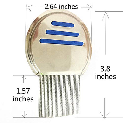 2 Pcs Stainless Steel Lice & Dandruff Comb,Fine Tooth Comb