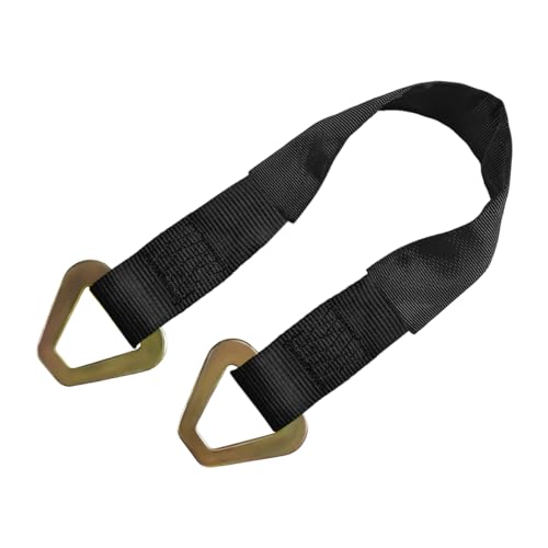 2" × 29" Premium Axle Tie Down Strap with D Rings, Heavy Duty Auto Axle Straps with Protective Sleeves 6614 Lb. Capacity, Adjustable Tire Strap Tie Down for Securing Car Transport (Black) - color: Black