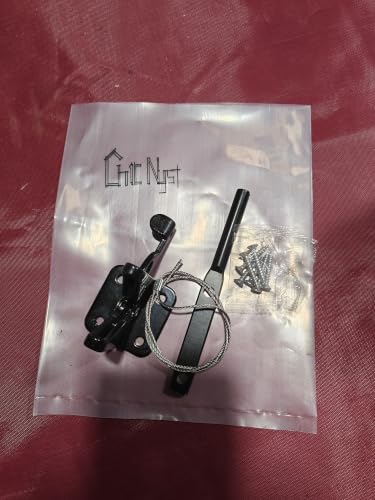 Automatic Gravity Gate Latch Self-Locking Door Latch Auto-Locking for Garden Fence, Black Steel