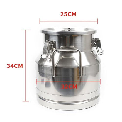 20L/5.28Gal Stainless Steel Milk Can, Milk Transport Can, Jug Wine Pail Bucket Bottle, Liquid Container Storage Barrel with Strong Silicone Sealed Lid, Stainless Steel Sealed Tank - size: 20L/5.28Gal