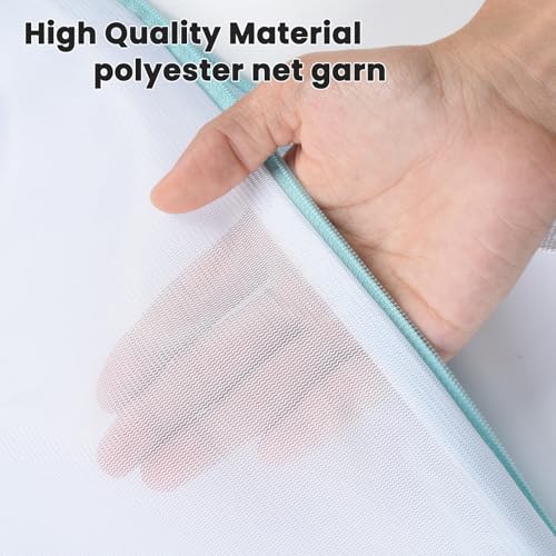 OTraki 12x16 Inch Mesh Laundry Bag 2 Pack Small Lingerie Bags with Handle and Zipper Fine Mesh Bags Delicate Washable Laundry for Home Colleage Travel Don't Drying, Melting 140-176℉, White - size: 12 x 16 inch