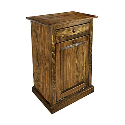 Peaceful Classics Wooden Tilt Out Trash Cabinet with Drawer, Special Walnut - color: Special Walnut, style: With Drawer