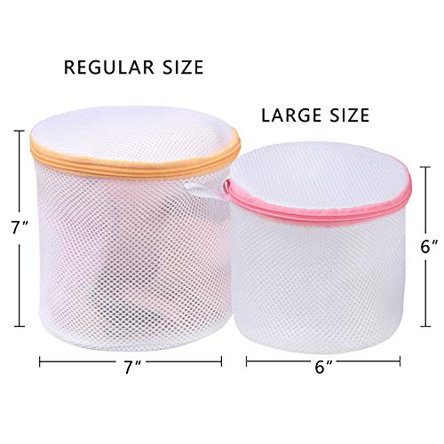 BAGAIL Laundry Bags Mesh Wash Bag for Intimates Lingerie and Delicates,4Pcs(Bra Wash Bag,6×6inch+7×7inch) - color: Pearl White-Fine Mesh, size: 4 Bra Wash Bags