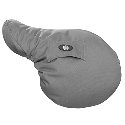 SmithBuilt English Saddle Cover, Gray - Breathable, Waterproof Fleece-Lined Fitted Protector - color: Gray