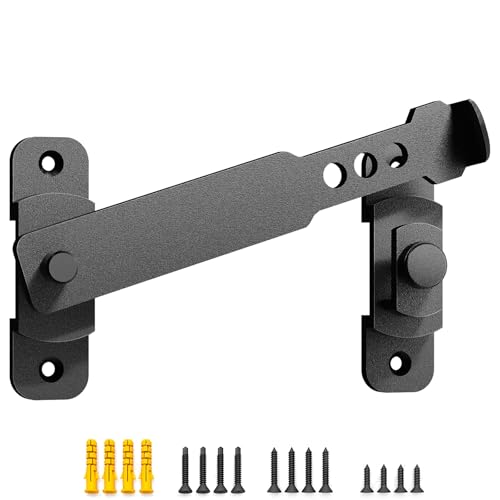 Upgrade Sliding Barn Door Lock Latch, Stainless Steel Gate Flip Latch Lock for Household, Shed, Sliding Doors, Garage, Outdoor Fence (5.9 inch, Black) - color: Black, size: 5.9 in