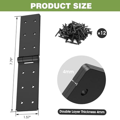 Gate Hinges,270° Solid Double Layer Butt Hinge for Gates,Fence Doors
