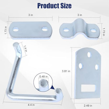 Corner Gate Latch Bracket Set fit Utility Trailer, Wood Security Rack Stake - size: 4.4 inches