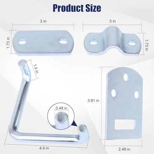 Corner Gate Latch Bracket Set fit Utility Trailer, Wood Security Rack Stake (Pack of 2) - size: 4.4 inches (Pack of 2)