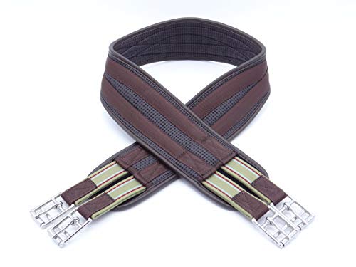 English AirFoam Cushion Contour Shaped Chafeless Nylon Neoprene Girth - Brown - Black - 54", 52", 50", 48", 46", 44", 42" - color: Brown, size: 46 inch