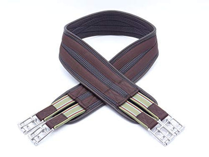 English AirFoam Cushion Contour Shaped Chafeless Nylon Neoprene Girth - Brown - Black - 54", 52", 50", 48", 46", 44", 42" - color: Brown, size: 46 inch