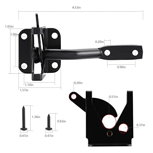 HOME MASTER HARDWARE Self Locking Gate Latch for Fence, 1 Pack, Black