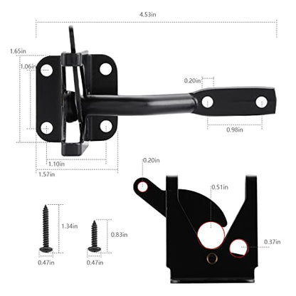 HOME MASTER HARDWARE Self Locking Gate Latch for Fence, 1 Pack, Black