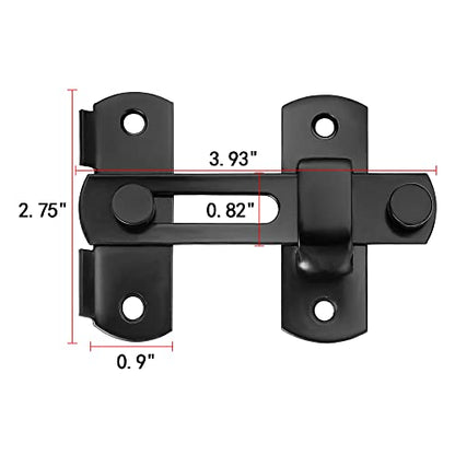 2 Packs Black Stainless Steel Barn Door Latch Bi-fold Door Lock - color: Black