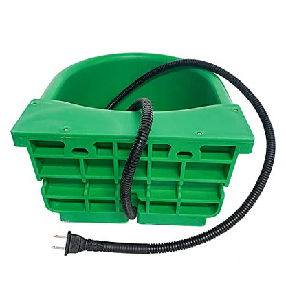Automatic Heated Dog Water Bowl 1.3Gal 100W Outdoor for Chicken | US Plug chew‑proof Cord in Winter freezing temperatures water trough with float valve for Horses Sheep livestock Poultry