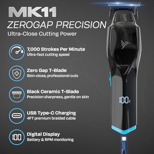 HUMMINGBIRD Pro Series Hair Clippers and Trimmer Set – 9,000 RPM Brushless Motor, DLC Blade, Zero-Gapped T-Blade Trimmer, Cordless USB-C Rechargeable, Super Torque, Carry Case, Professional Barber Kit