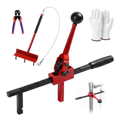 Fence Stretcher Tool, Heavy Duty Chain Link & Barbed Wire Fence Stretcher Tool with Cutter & Top Rail Puller for Farm, Ranch, Garden & Yard Fence Installation or Repair Projects