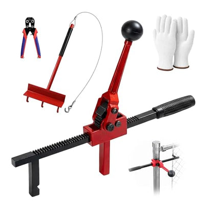 Fence Stretcher Tool, Heavy Duty Chain Link & Barbed Wire Fence Stretcher Tool with Cutter & Top Rail Puller for Farm, Ranch, Garden & Yard Fence Installation or Repair Projects