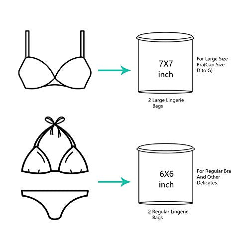BAGAIL Laundry Bags Mesh Wash Bag for Intimates Lingerie and Delicates,4Pcs(Bra Wash Bag,6×6inch+7×7inch) - color: Pearl White-Fine Mesh, size: 4 Bra Wash Bags