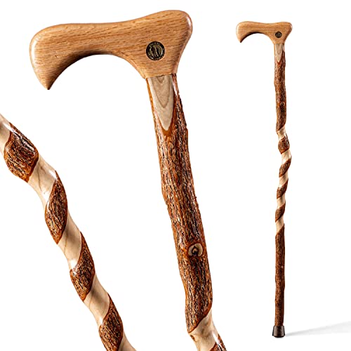 Brazos Wooden Walking Canes for Men and Women, Stable Walking Sticks for Seniors, Made in The USA - size: 37 Inch, style: Traditional Sassafras
