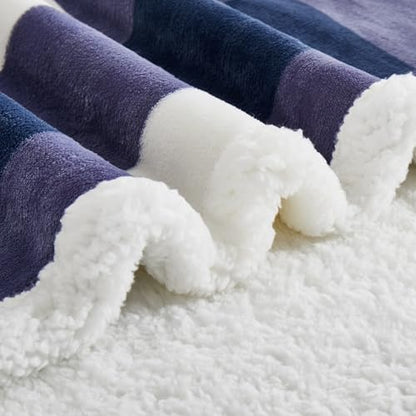 PU MEI Sherpa Blanket Fleece Throw Blanket Twin Plaid Thick Bed Blanket, Soft Warm Cozy Blue Checkered Throw Blanket 60"*80" - color: Blue Checkered, size: 60"*80"
