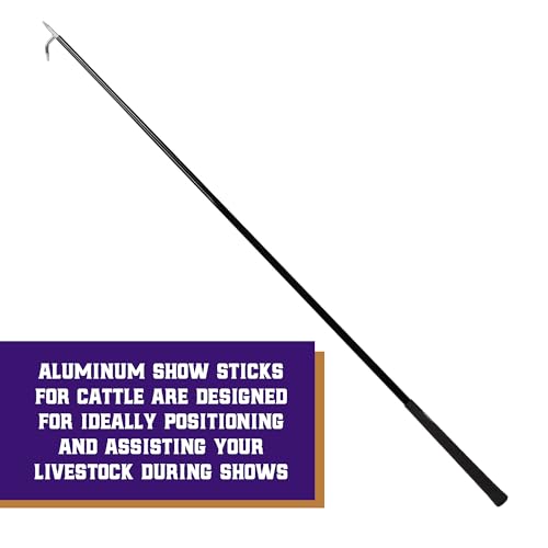 Weaver Livestock Lightweight Aluminum Cattle Show Stick, Comfort Grip Rubber Handle, Guiding Stick, Livestock Show Supplies
