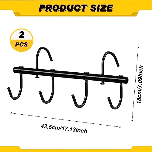 Dunzy 2 Pcs Black Tack Rack with Swivel Hooks 6 Hook Horse Trailer Organizer Portable Tacks Hangers Hanging Bridle for Horse Tack Holder Stall Barn and Fence Trailer Accessories - style: 6 Hooks Style