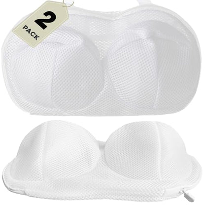 Large Bra Laundry Bags for Washing Machine, Fits All Cups Anti Deformation Bra Washing Bag, Lingerie Bags for Washing Delicates (2 Pack White) - color: 2 Pack White