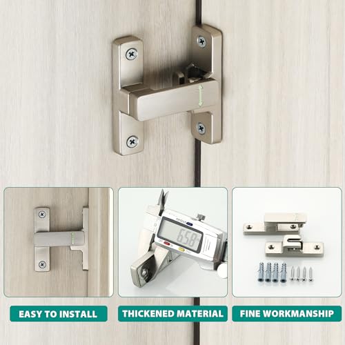 Mooche Sliding Barn Door Lock, 90/180 Degree Flip Door Lock Latch, Silver - color: Silver